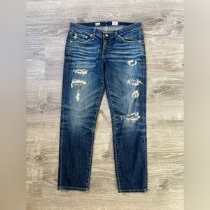 AG cotton denim stilt crop cigarette crop jeans size 27